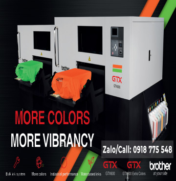 Brother GTX600/GTX600EC: Nâng chất lượng in áo DTG với hiệu suất công nghiệp